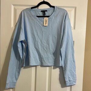 NWT Forever 21 Long Sleeve Light Blue Knit Top